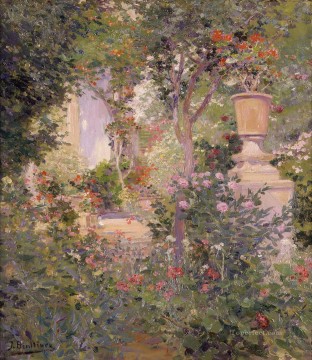 Flores Painting - El jardín del autor Jose Benlliure y Gil Impresionismo Flores